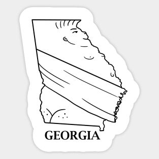 A funny map of Georgia 2 Sticker